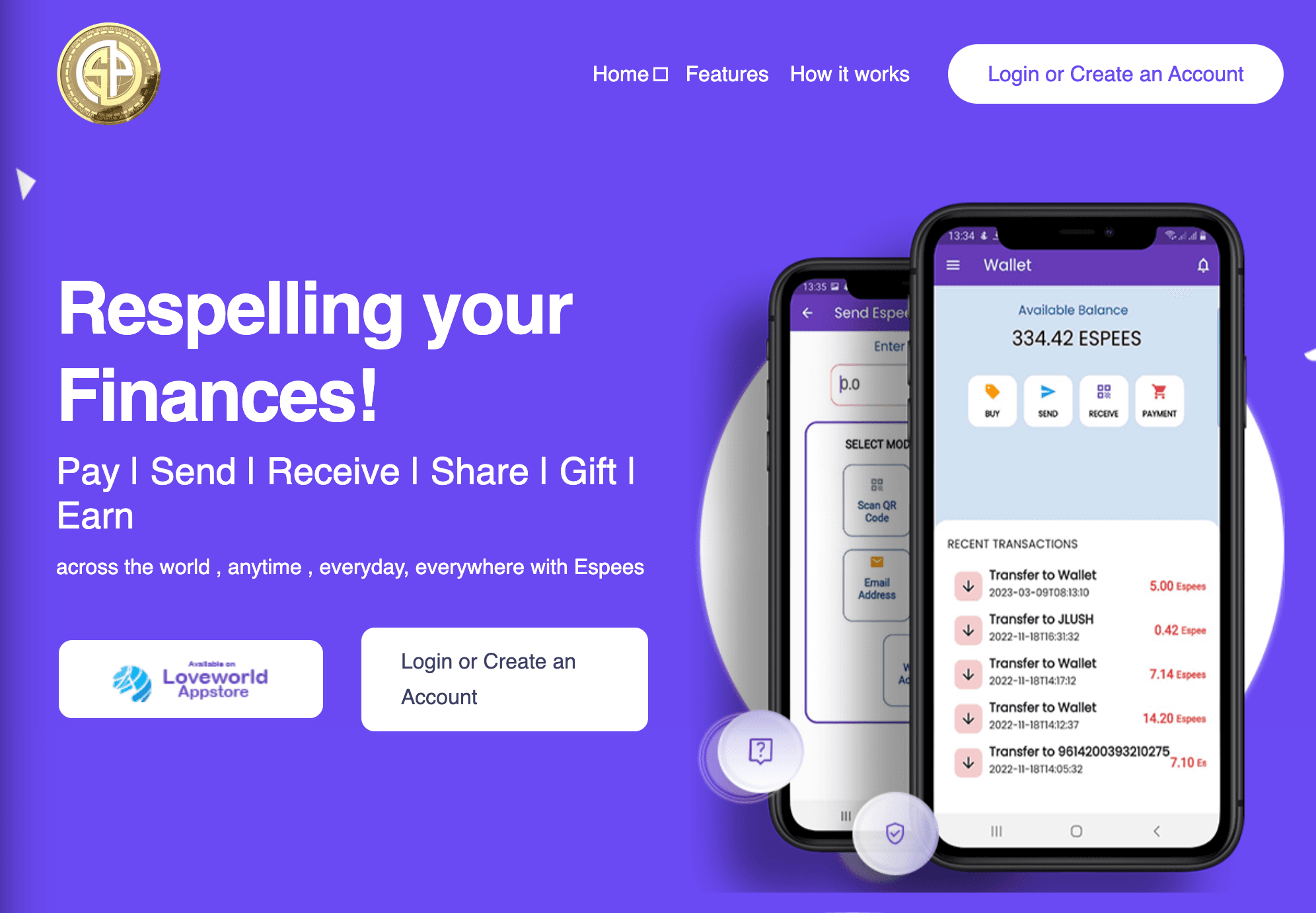 Espees web wallet